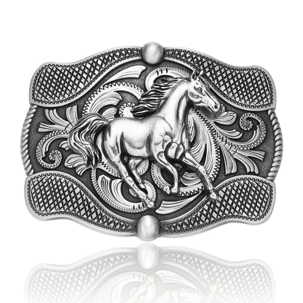3533 Western Belt Buckle Horse Belt Buckles and - Belt Buckles - Cowboy